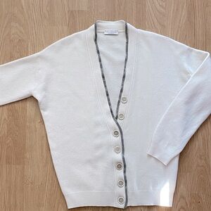 Brunello cucinelli cashmere beaded button up cardigan